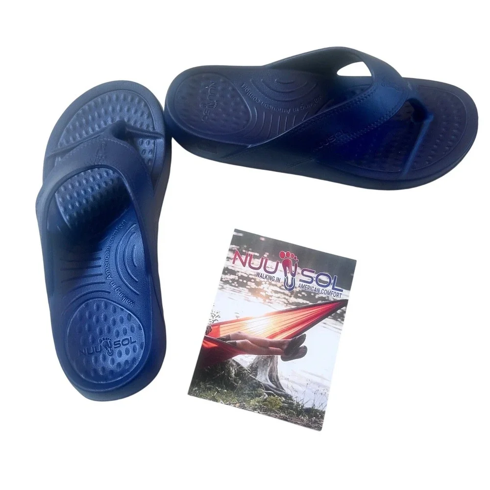 Nuusol Cascade Flip Flops Nav Blue Mens 9 Womens 10 Comfort Recovery Sandals USA